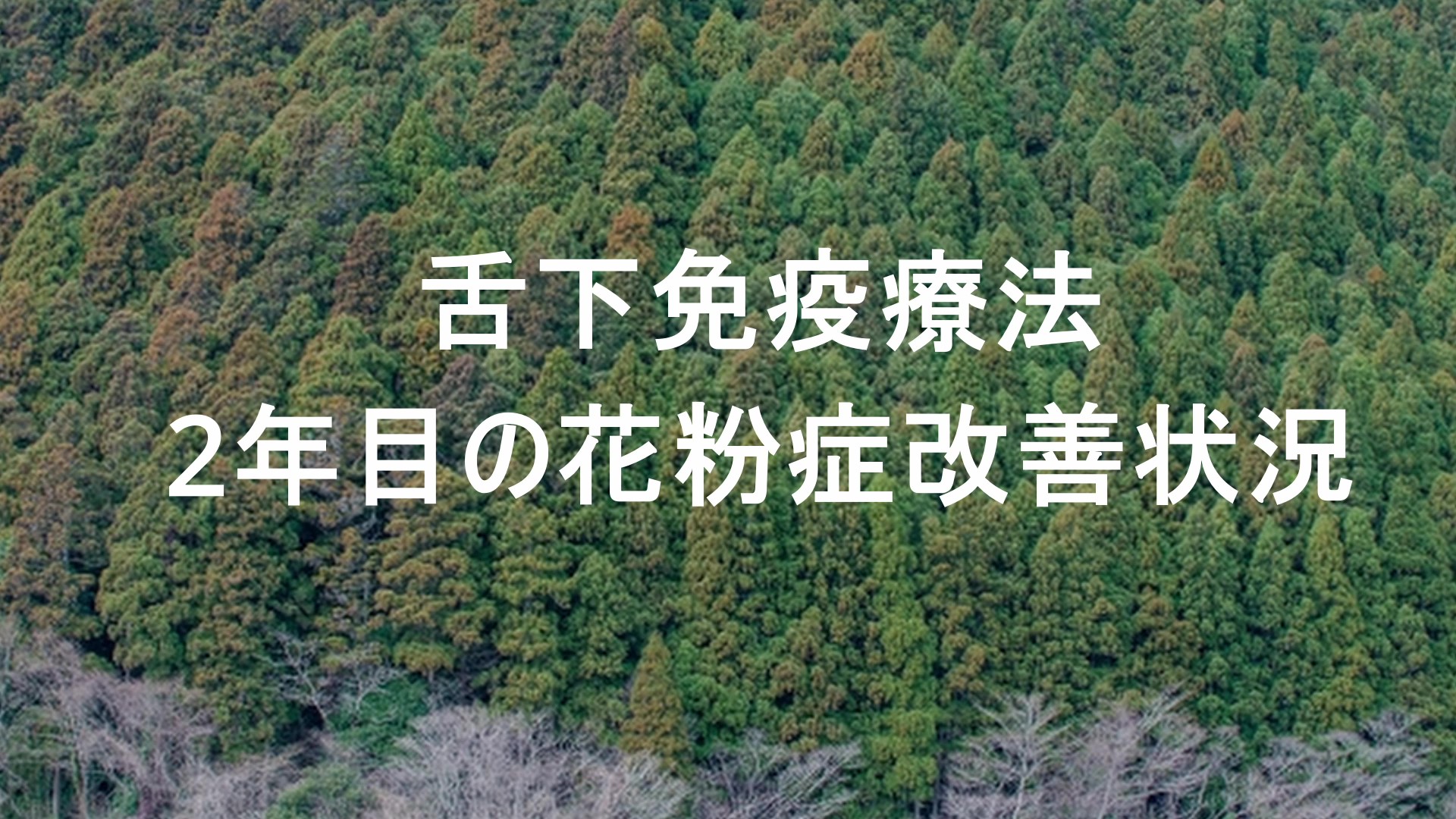 舌下免疫療法を受けて2年目の花粉症改善状況